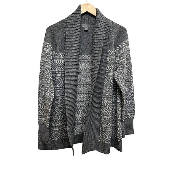 Eddie Bauer Nordic Pattern Cardigan Gray Size L - Picture 2 of 8